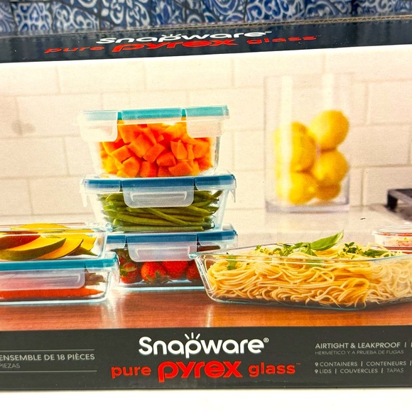 Snapwear Other - Snapwear pure Pyrex glass 18 piece storage containers for food.